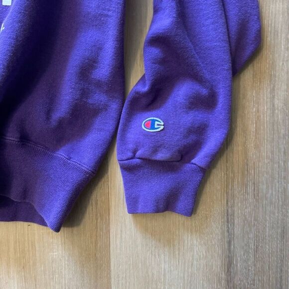 Vintage Y2K Champion New York University Purple Crewneck Sweatshirt Size Large - Picture 5 of 6